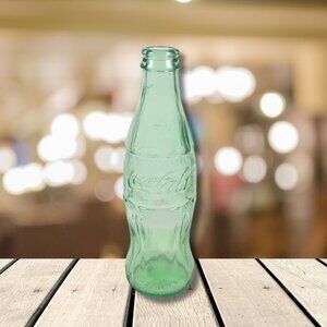 Coca-Cola Green Embossed Glass Soda Pop Vintage Bottle